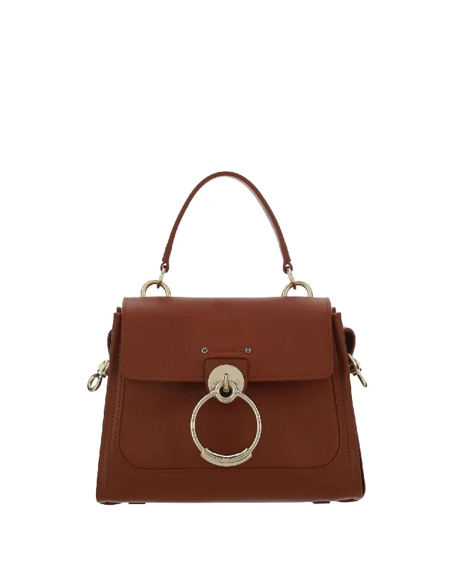 Chloe Pebble Texture Leather Handbag with Ring Detail