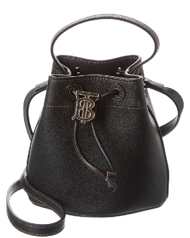 Burberry Tb Grainy Leather Bucket Bag