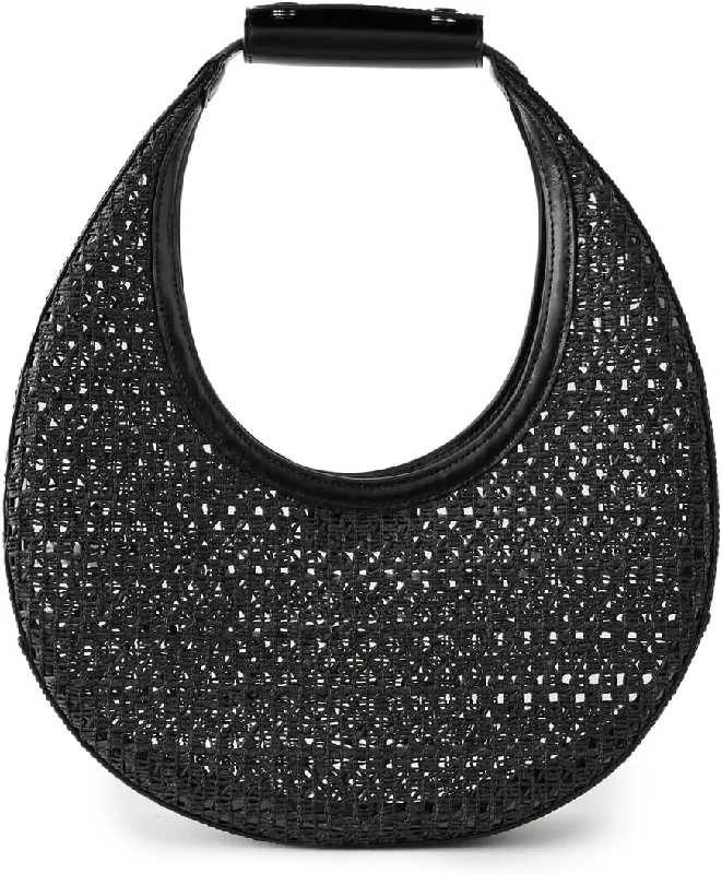 STAUD Women's Moon Woven Tote Bag, Black