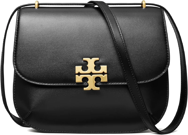 Tory Burch Women's Eleanor Slim Saddlebag, Black