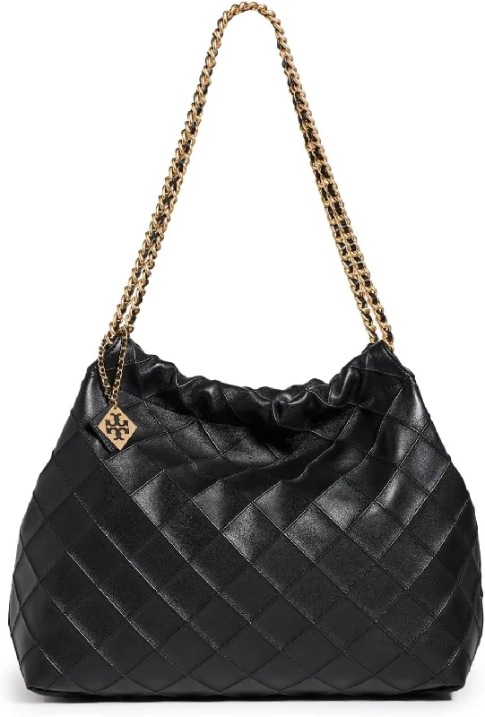 Tory Burch Women's Fleming Soft Drawstring Hobo Bag, Black