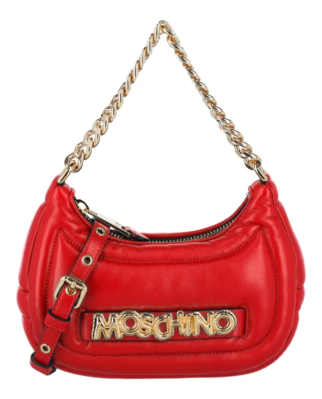 Moschino Womens Balloon Lettering Crescent Bag