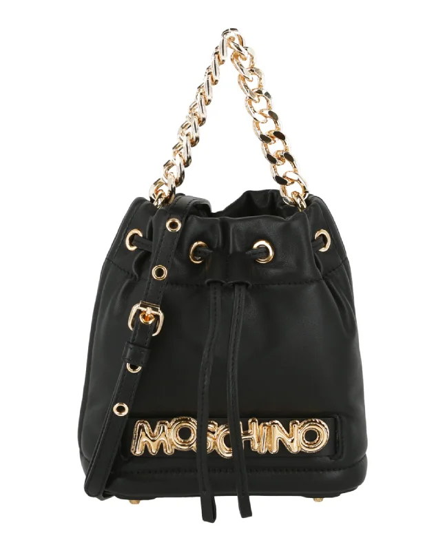 Moschino Womens Balloon Lettering Bucket Bag