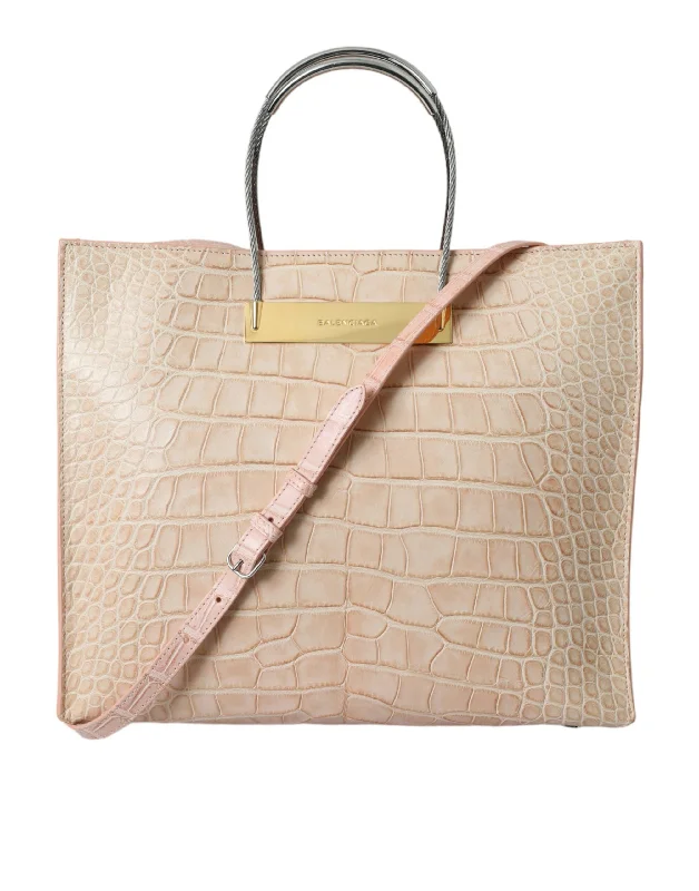 Balenciaga Alligator Leather Chic Pink Tote Women's Bag