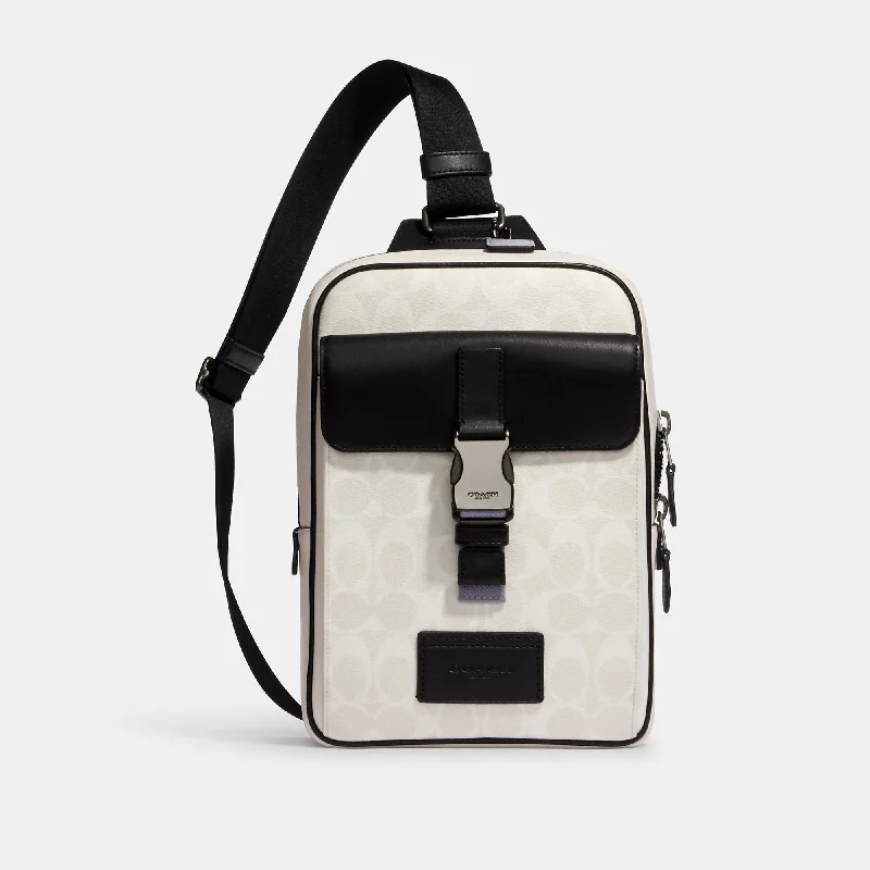 Coach Outlet Track Pack In Colorblock Signature Canvas