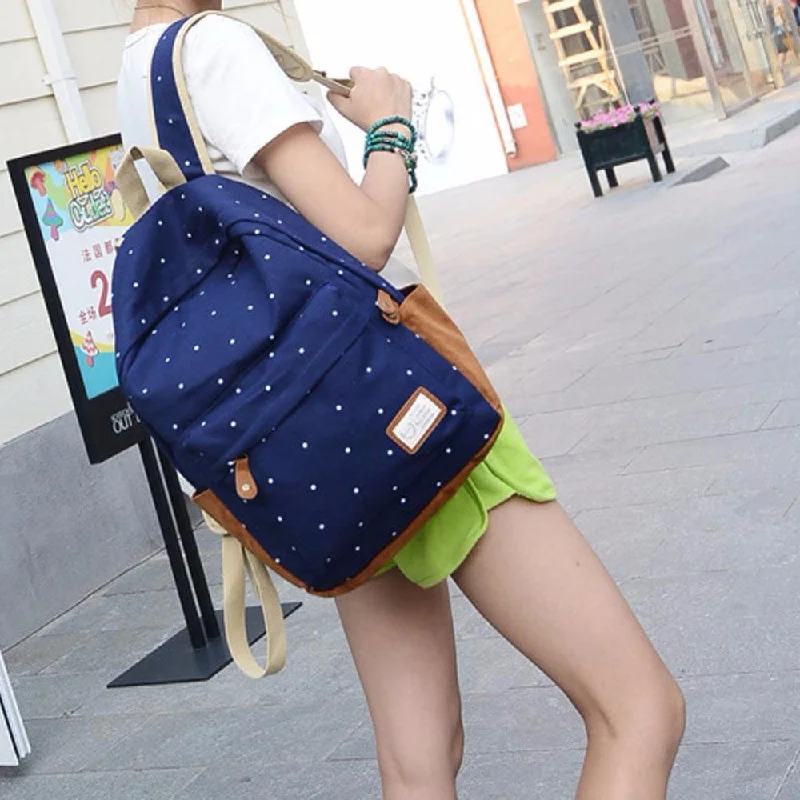 Fashion Unisex Dot Printing Backpack School Book Backpacks For Teenager Girl Boy School Bag Casual Stylish HB88