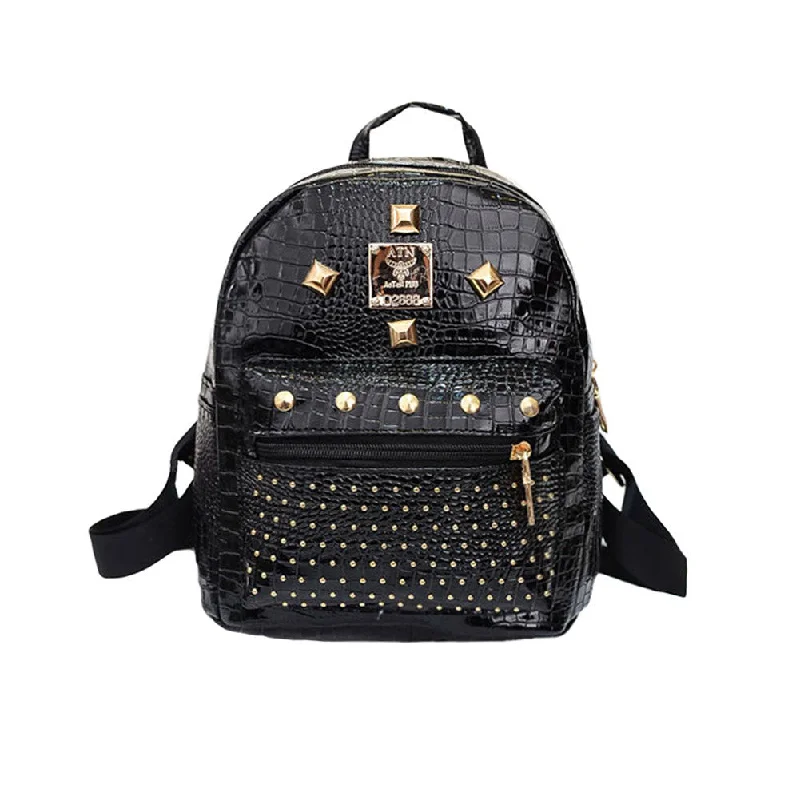 Fashion Women Backpack Good Quality Rivet School Backpacks For Teenage Girls Women Pu Leather Backpack