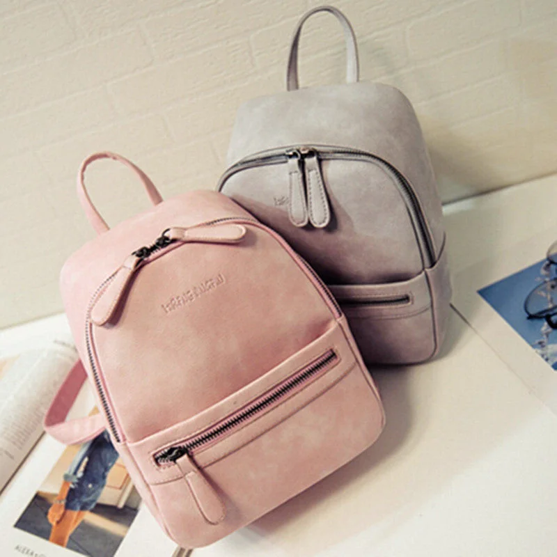 women backpack arrived fashion casual PU ladies backpacks candy color Korea school style solid student mini backpack,LB1999