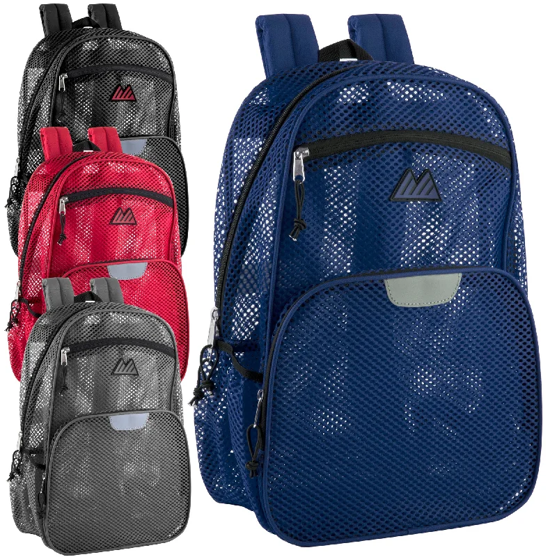 18 Inch Pro Jersey Reflective Mesh Backpack - 4 Dark Colors