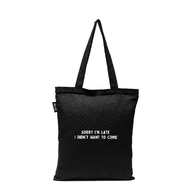 Basic Black Zipper Tote Bag 02