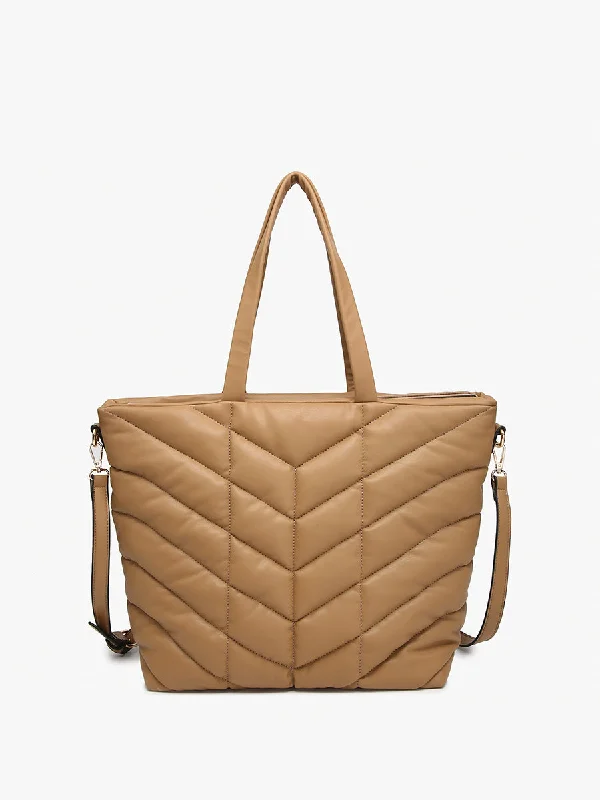 Brinley Vegan Quilted Chevron Tote