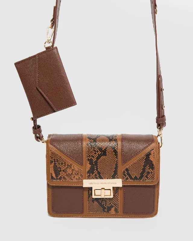 Brown Sierra Panel Crossbody Bag