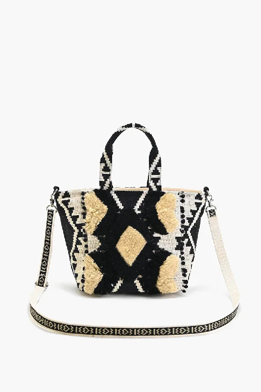 Embellished Tote Mini with Adjustable Strap Natural Fringe