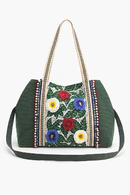 Evergreen Floral Tote