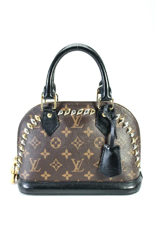 Louis Vuitton Womens Limited Edition Alma BB Macasar Monogram Canvas Crossbody Handbag Brown