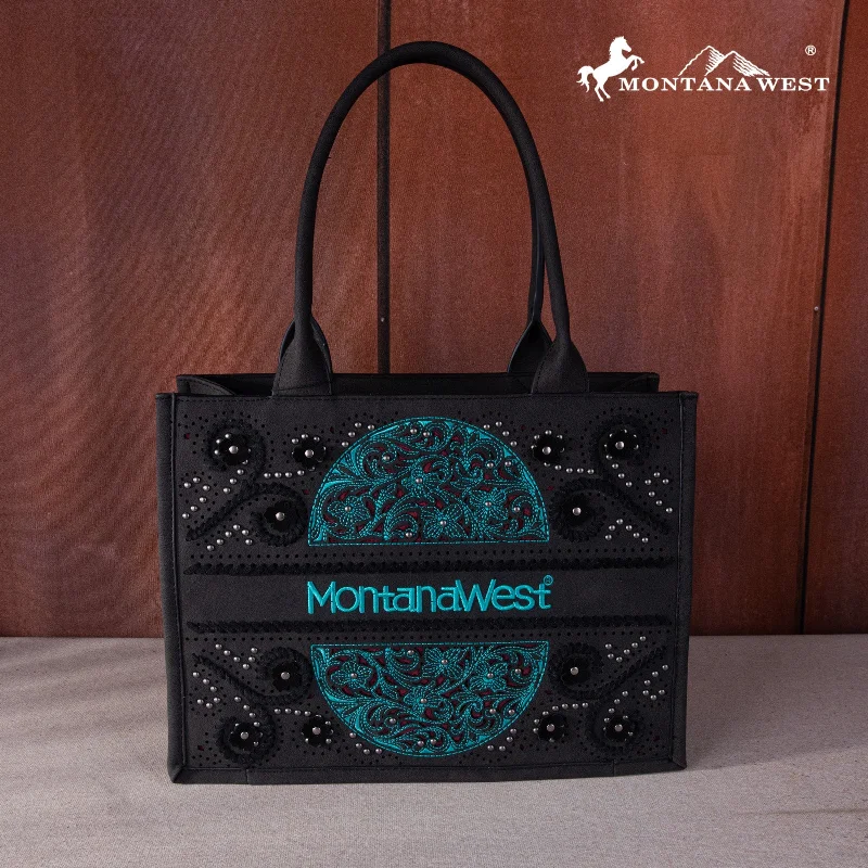 MW1266G-8119   Montana West Embroidered Cut-out Concealed Carry Tote