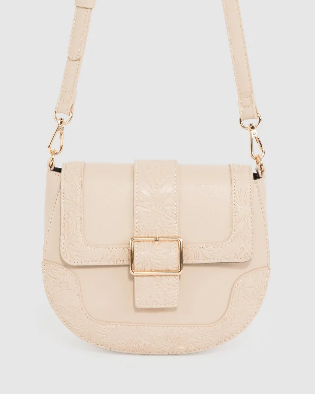 Natural Kiara Buckle Crossbody Bag