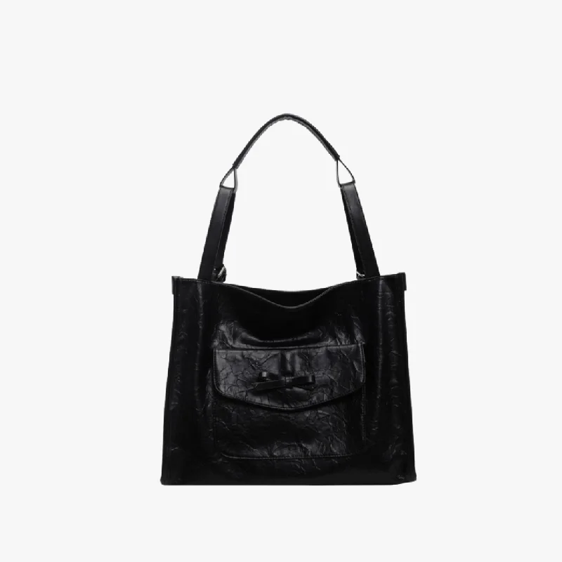 Olives Vegan Leather Ribbon Tote