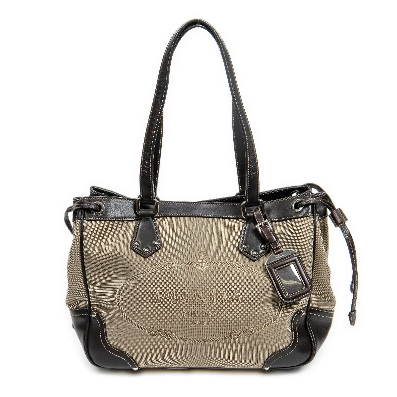 Side Drawstring Jacquard Tote