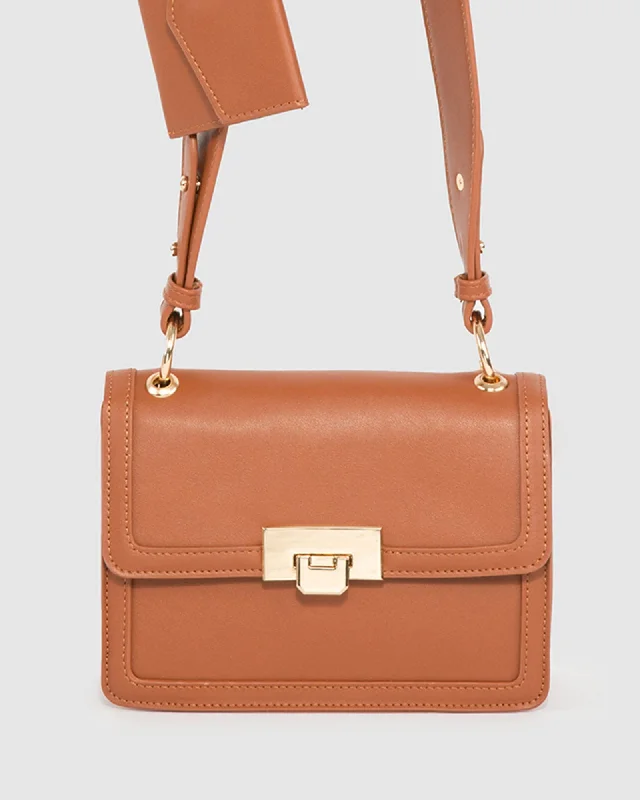 Tan Sierra Quilt Crossbody Bag