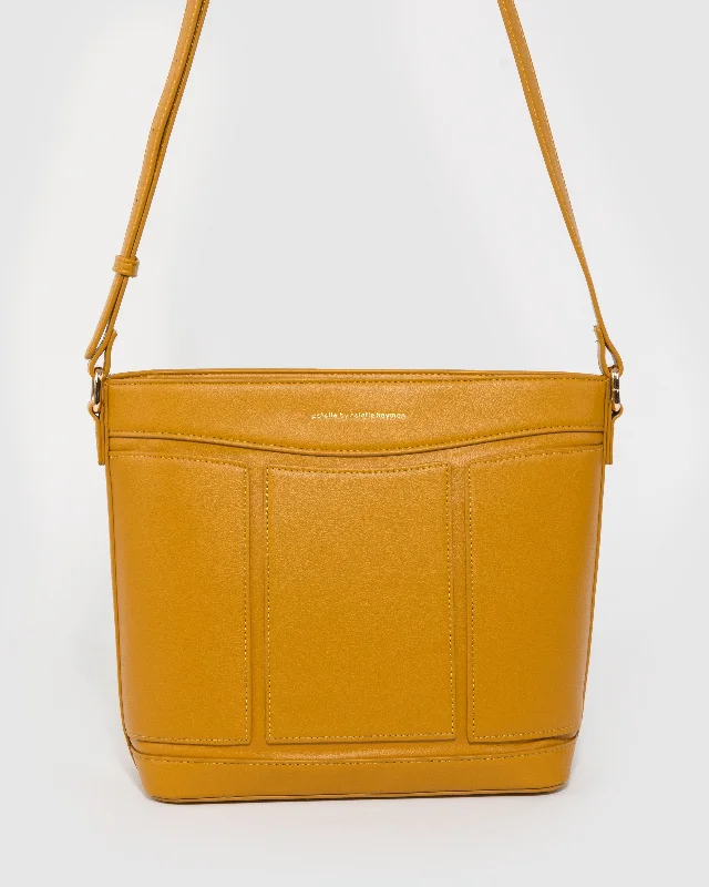 Yellow Pia Panel Crossbody Bag