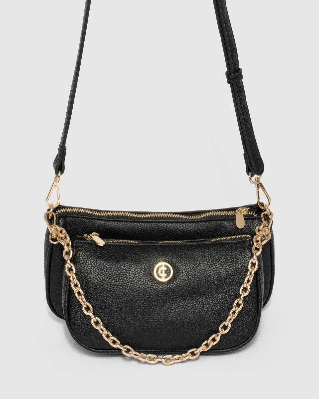 Black Vivian Chain Crossbody Bag