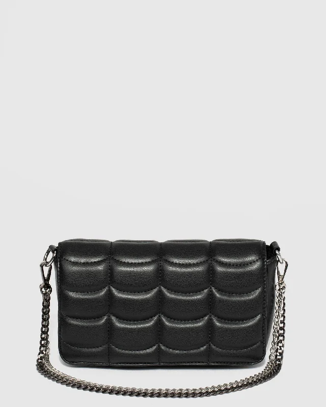 Black Vivica Quilt Crossbody Bag