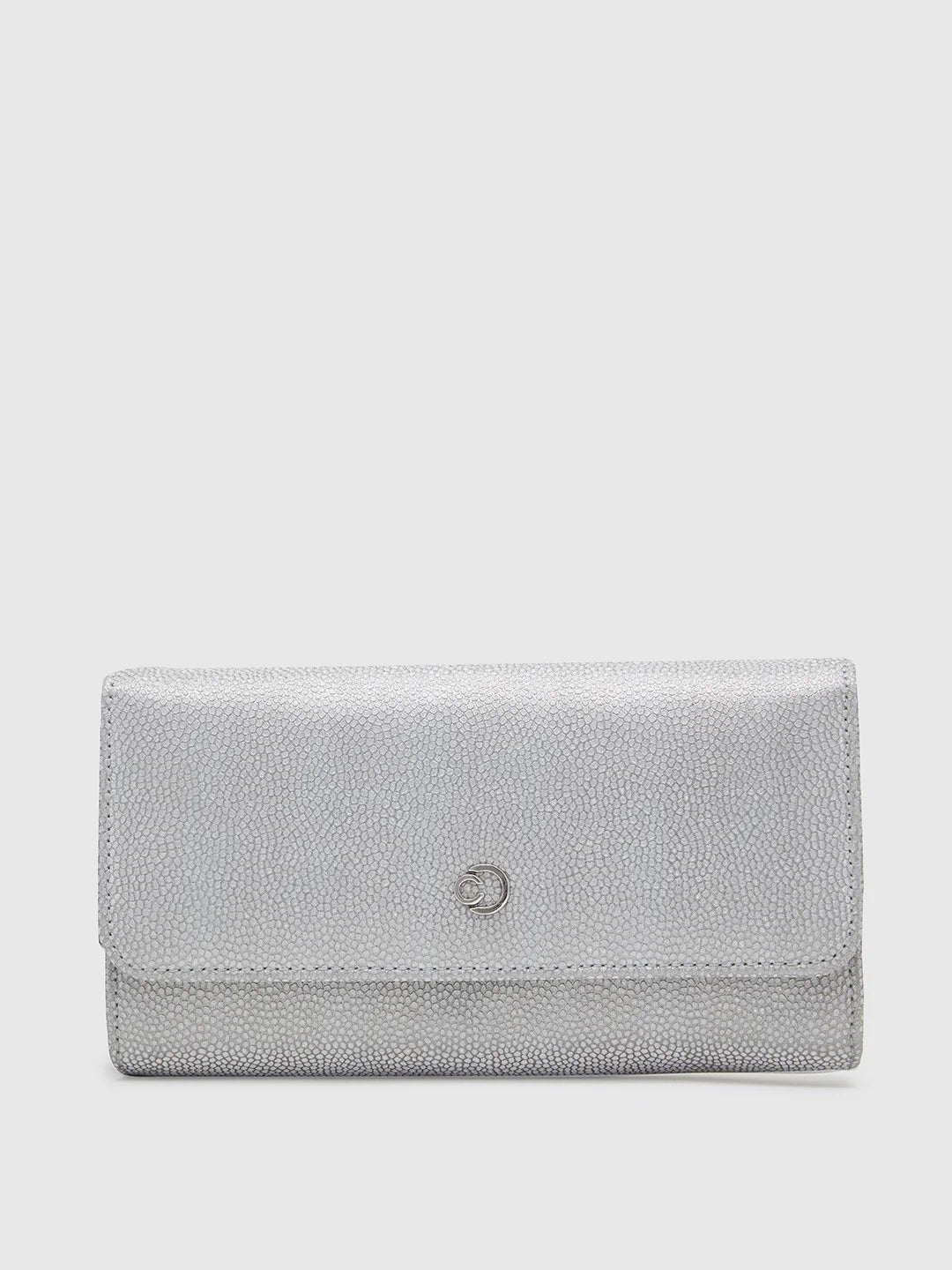 Caprese Betty Flapover Clutch Large Silver