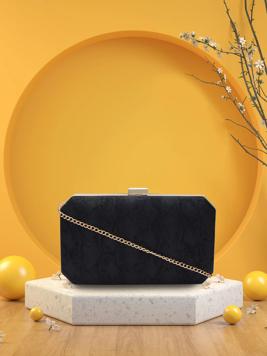 Caprese Party Merle Box Clutch Medium Black