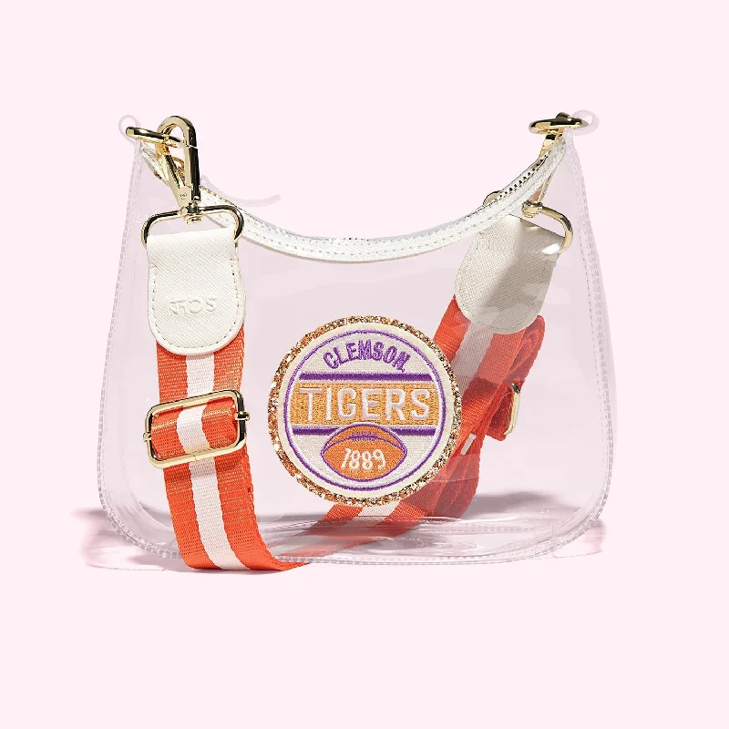 Clemson University Clear Curved Crossbody Bag