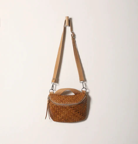 Daniella Lehavi Mia Crossbody Handbag in Woven Caramel