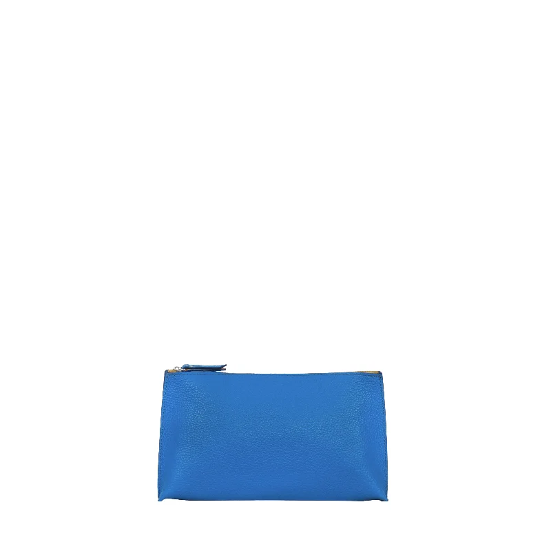 ESSENTIAL POUCH AZURE ITALIAN PEBBLE