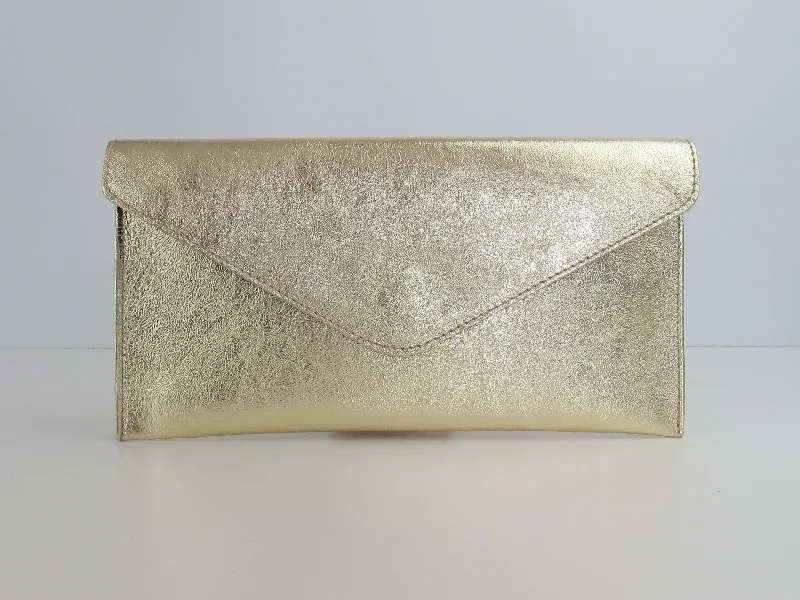 Metallic Gold Envelope Clutch Bag