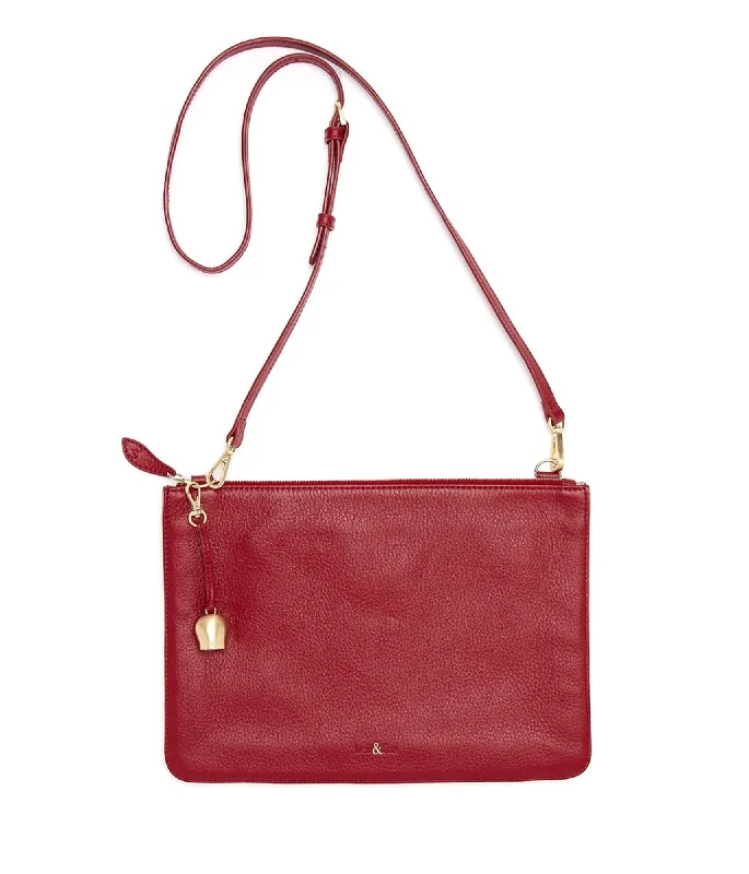 GIA Cross Body Bag / Oversize Clutch - Cherry Red