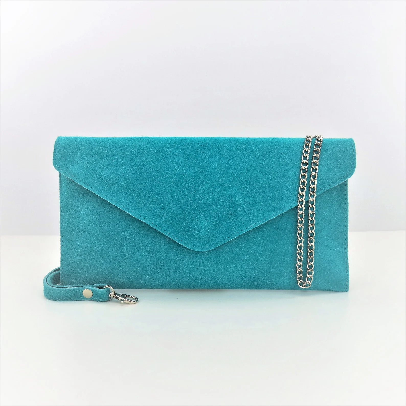 Turquoise Envelope Clutch Bag