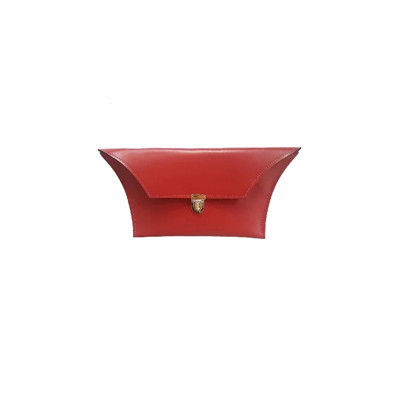 Red Leather Clutch Bag