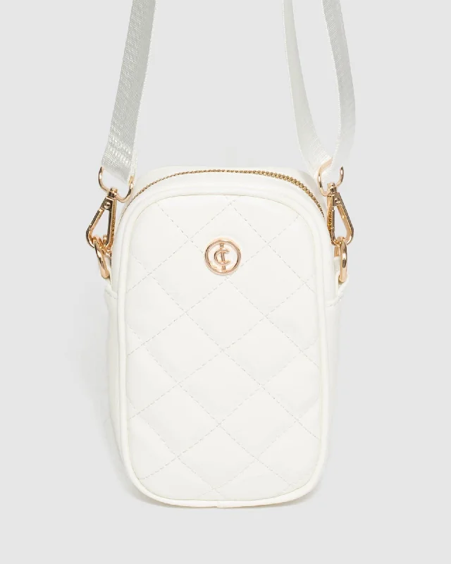 White Rubee Quilted Crossbody Bag