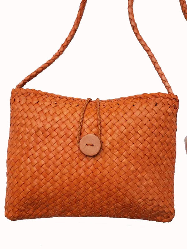 Woven Leather Mini Crossbody Bag