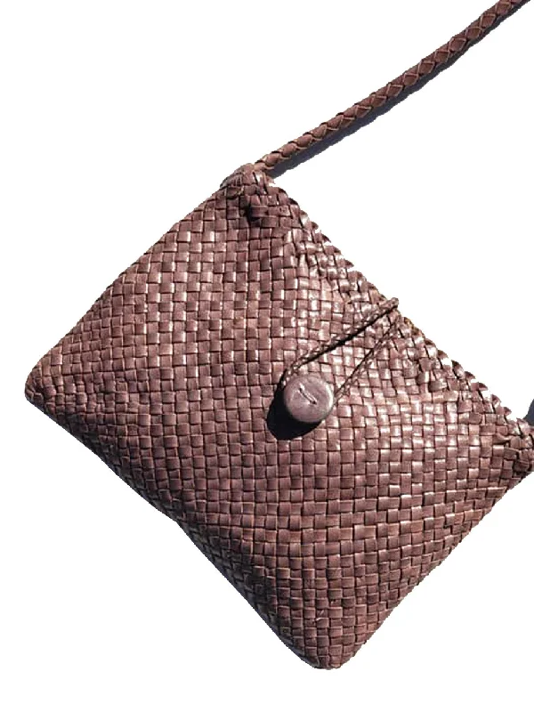 Woven Leather Mini Crossbody Bag