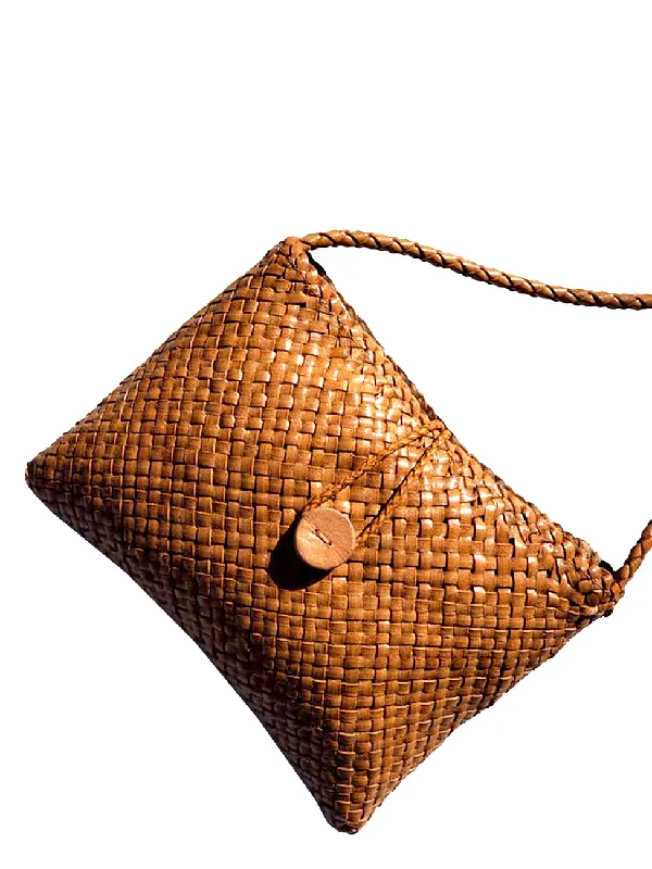 Woven Leather Mini Crossbody Bag