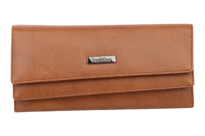 LADIES PREMIUM LEATHER CLUTCH 54506 (TAN)