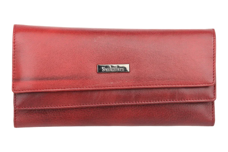 LADIES PREMIUM LEATHER CLUTCH 54506 (MAROON)