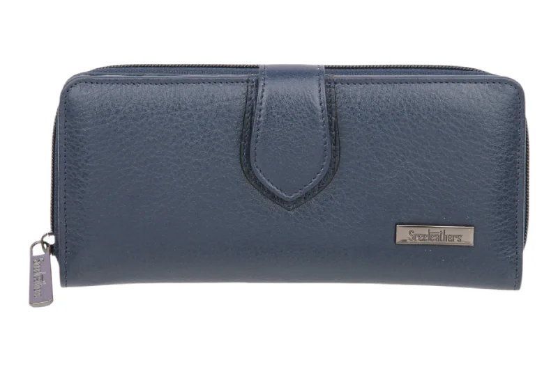 LADIES PREMIUM LEATHER CLUTCH 54507 (BLUE)