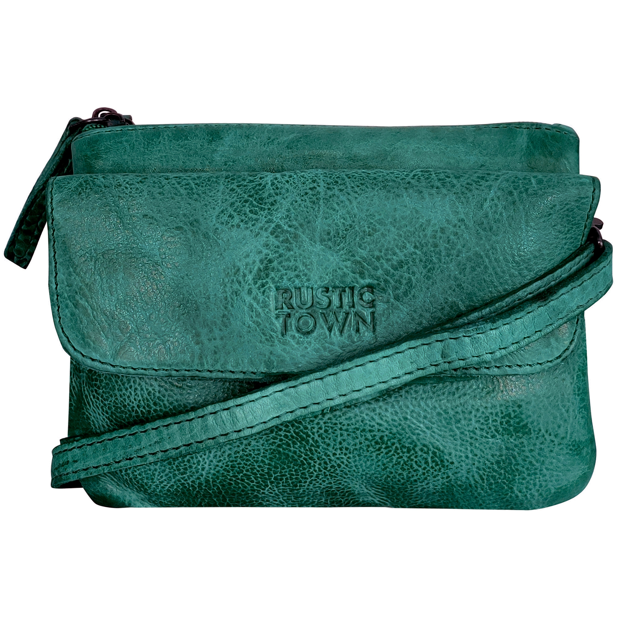 Leather Sling Bag Wristlet Clutch for Women, Green