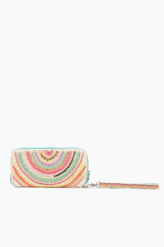 Embellished Wallet with wristlet-Sprinkle Wave