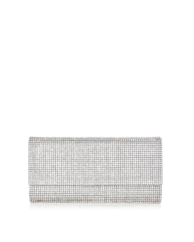 Perry Crystal Clutch in Silver