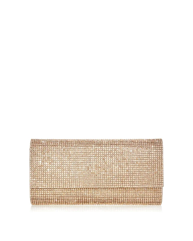 Perry Crystal Clutch in Champagne