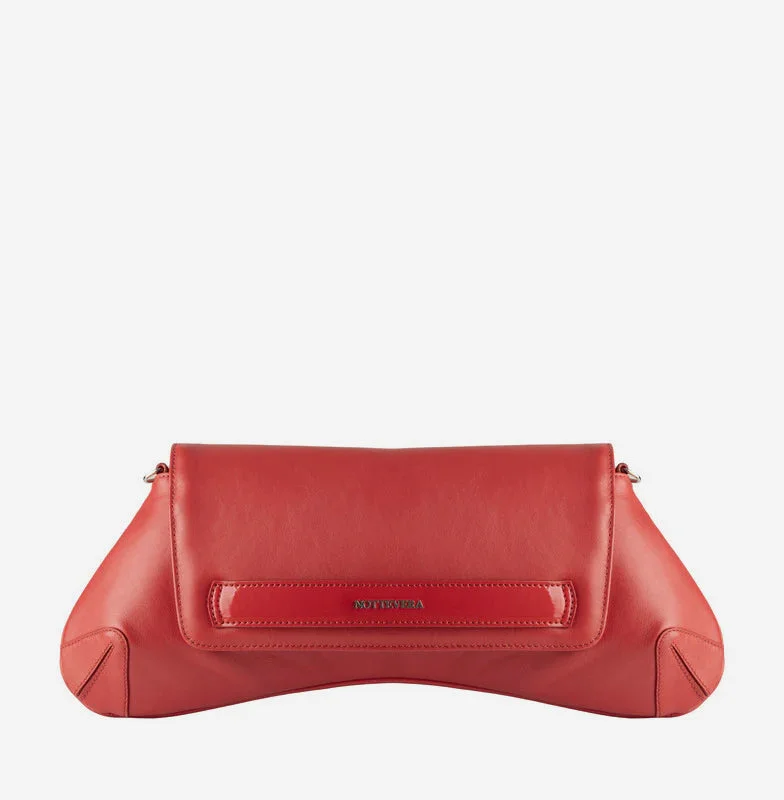 LINDA LEATHER CLUTCH - RED