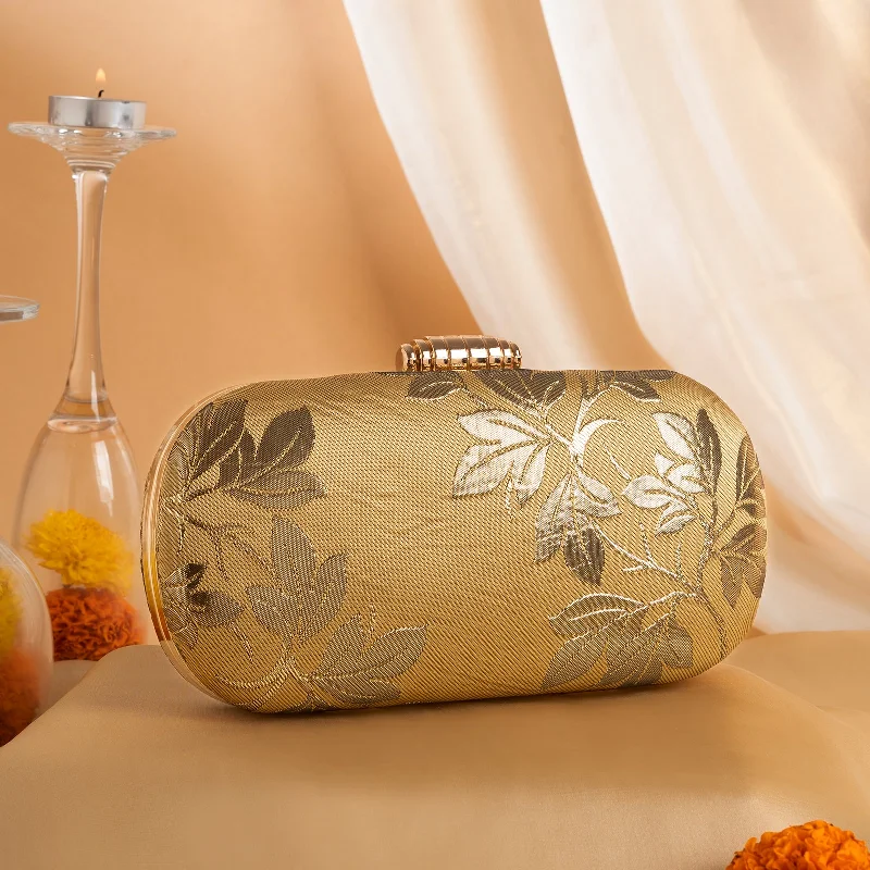 Teejh Priyanka Leaf Brocade Clutch