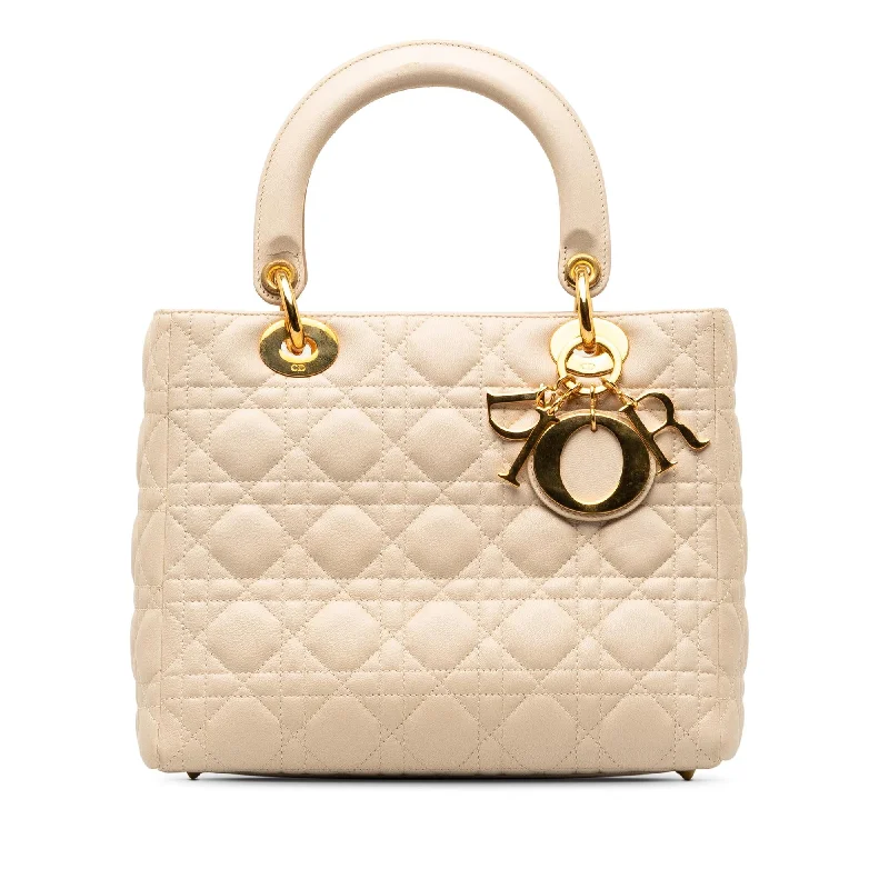 Dior Medium Lambskin Cannage Lady Dior (SHG-RySsWI)